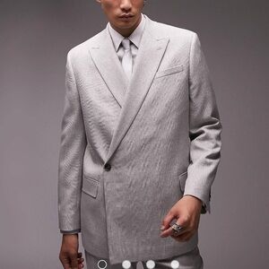 Topman Double Breasted One Button Suit Jacket